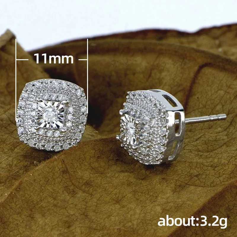 925 Sterling Silver Cubic Zirconia Stud Earrings for Princess Square Shape Versatile Style Fancy Gift Women Earring Jewelry XJ250718