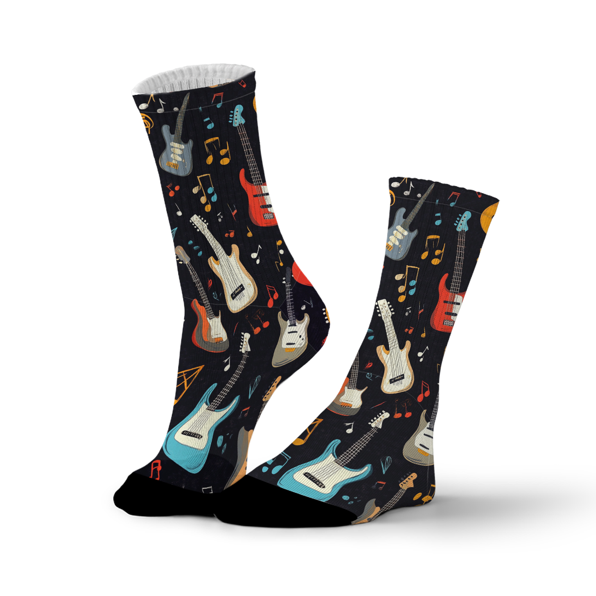 Groovy Guitar & Music Note Unisex Tube Sock C068