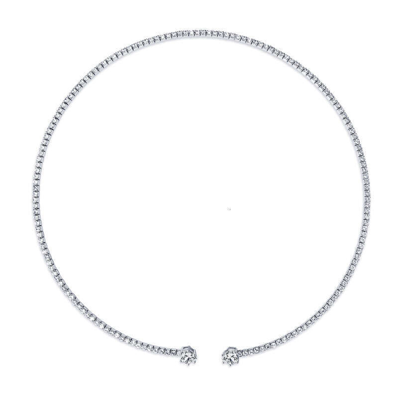 Light High-End D Color Moissanite Sier Niche Temperament Open Heart Choker