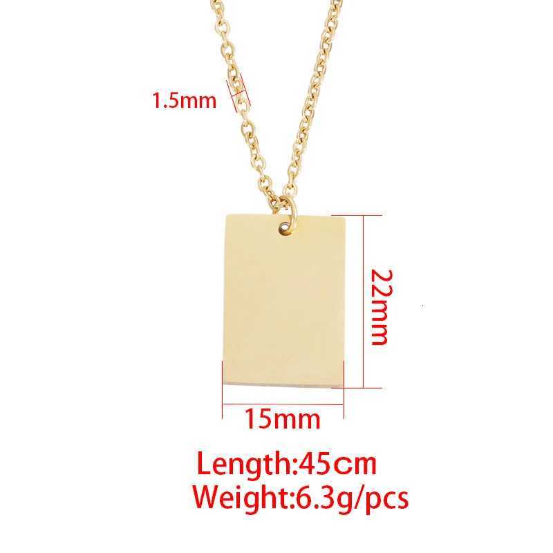 10Pcs 22*15mm Rectangular Pendant Necklace Stainless Steel Cab Chain Necklace For DIY Custom Name Wens Jewelry W250718