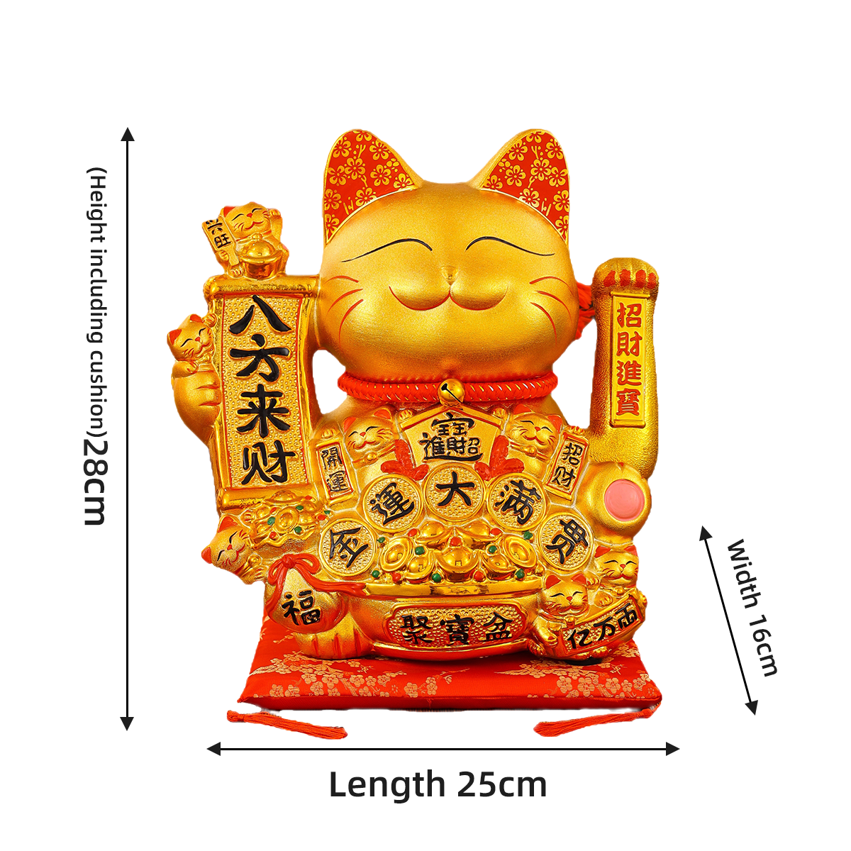 Ceramic Animated Cat Sculpture - Home Decor & Wealth Symbol Ornamentation for Modern Dwellings