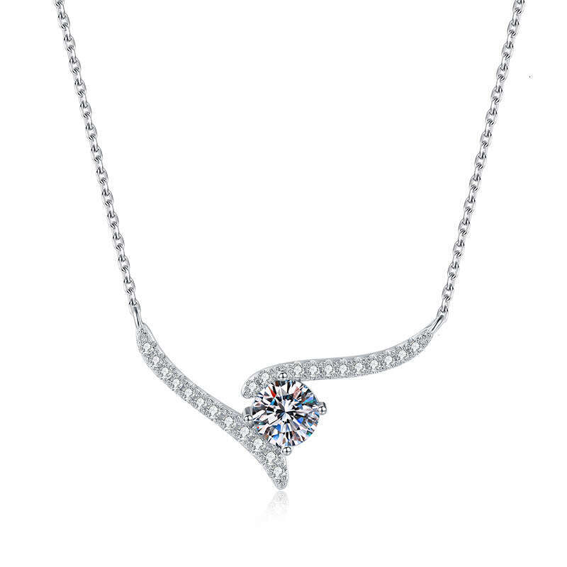 Sterling Sier Pendant Korean Style Angel Smile Clavicle Chain D Color Moissanite Necklace 18e