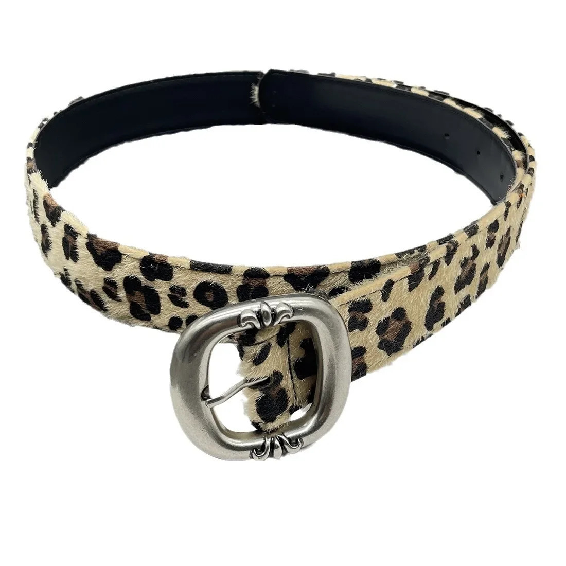 Leopard Snake Zebra Pattern Snakeskin Cos Skin Cricle Pin Golden Buckle Y2k Belts for Dress Jeans Suits 250717