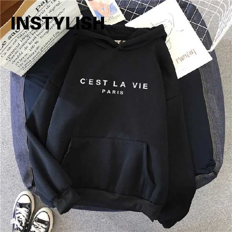 Women Casual Print Loose Hoodies Spring Long Sleeve Hooded Sweatshirt Harajuku Simple Tops Lazy Style Pullover 2023 Streetwear Z250719