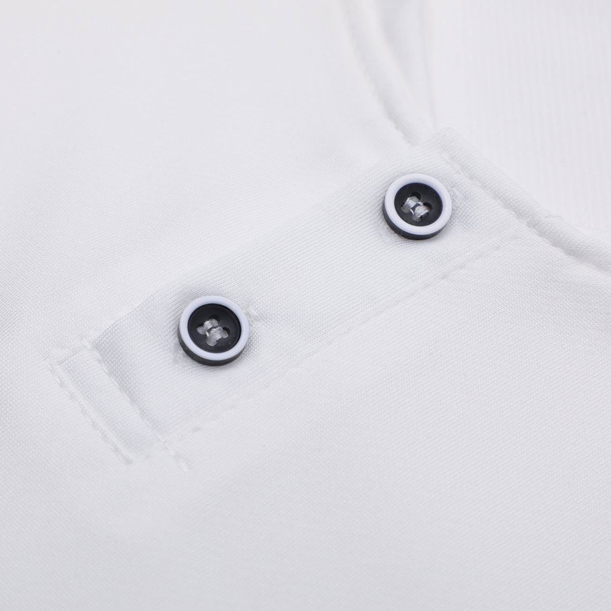 Men's Slim Fit Short Sleeve T-Shirt - Small Round Collar, Button Placket, Solid Color Casual Top