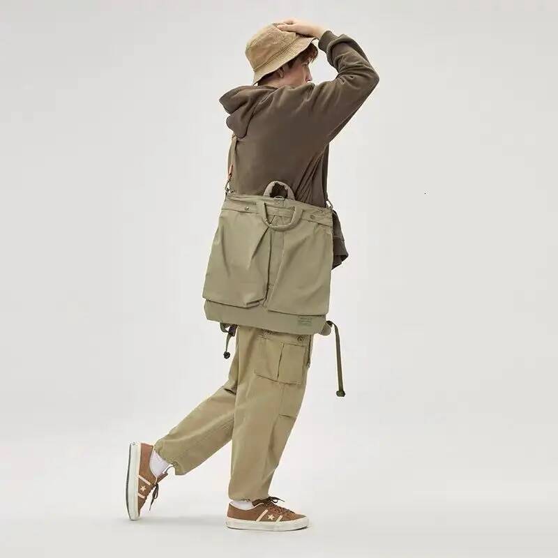 Three-purpose Helmet Retro Messenger Bag Commuter Versatile Cute School Laptop Backpack Travel Mochila high-quality