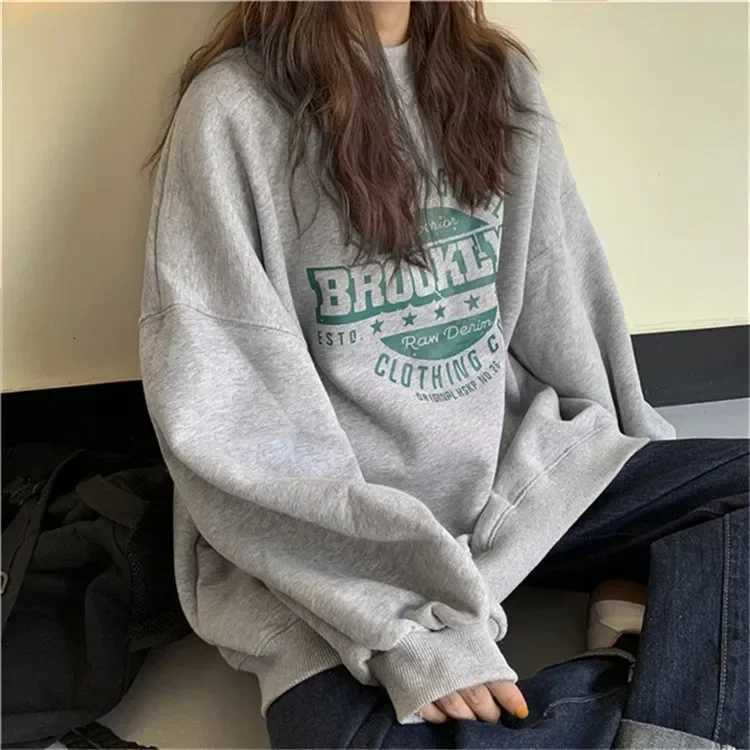 Women Hoodies Office Lady Loose Coat Korean Fashion Sweatshirts Letter Printed Pullovers 2025 Spring Woman clothing Y2k Hoodies Z250719