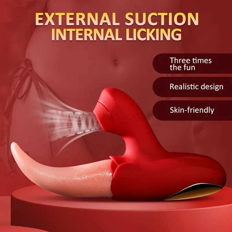 18+ Vibrators Sucker Vibrator For Women Double Stimulation Clitoris Stimulator Licking Vagina G Spot Masturbator Adult Sex Toys M250719
