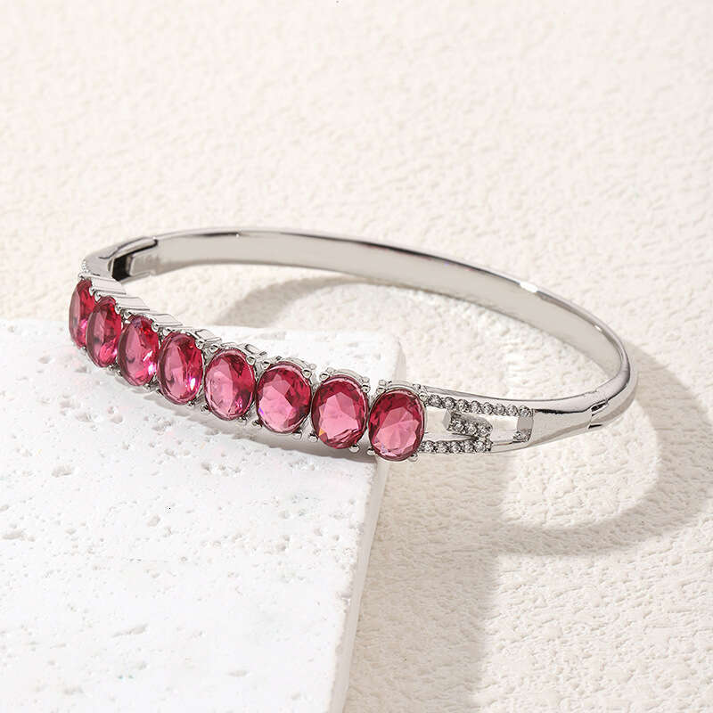 Korean Red High-End Elegant Versatile Ins Style Belt Buckle Bracelet Dia-Studded New Women's