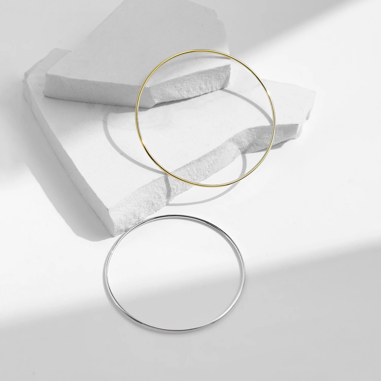 MODIAN Minimalist 925 Sterling Silver Smooth Stackable Bangle Platinum Plated Bracelets For Women Fine Jewelry 250716