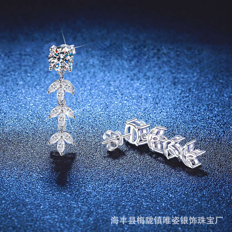 Hot Selling Moissanite S Sterling Sier Korean Style Creative New Wheat Spike Temperament Tassel Earrings for Women b5a