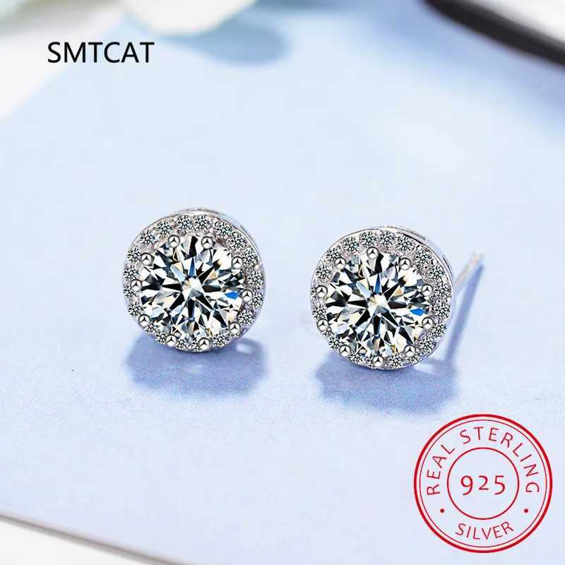1CT 2CT Moissanite Diamond Ear Studs Earring Pass Diamond Test Moissanite Stud Earrings For Women Sterling Silver Jewelry XJ250718