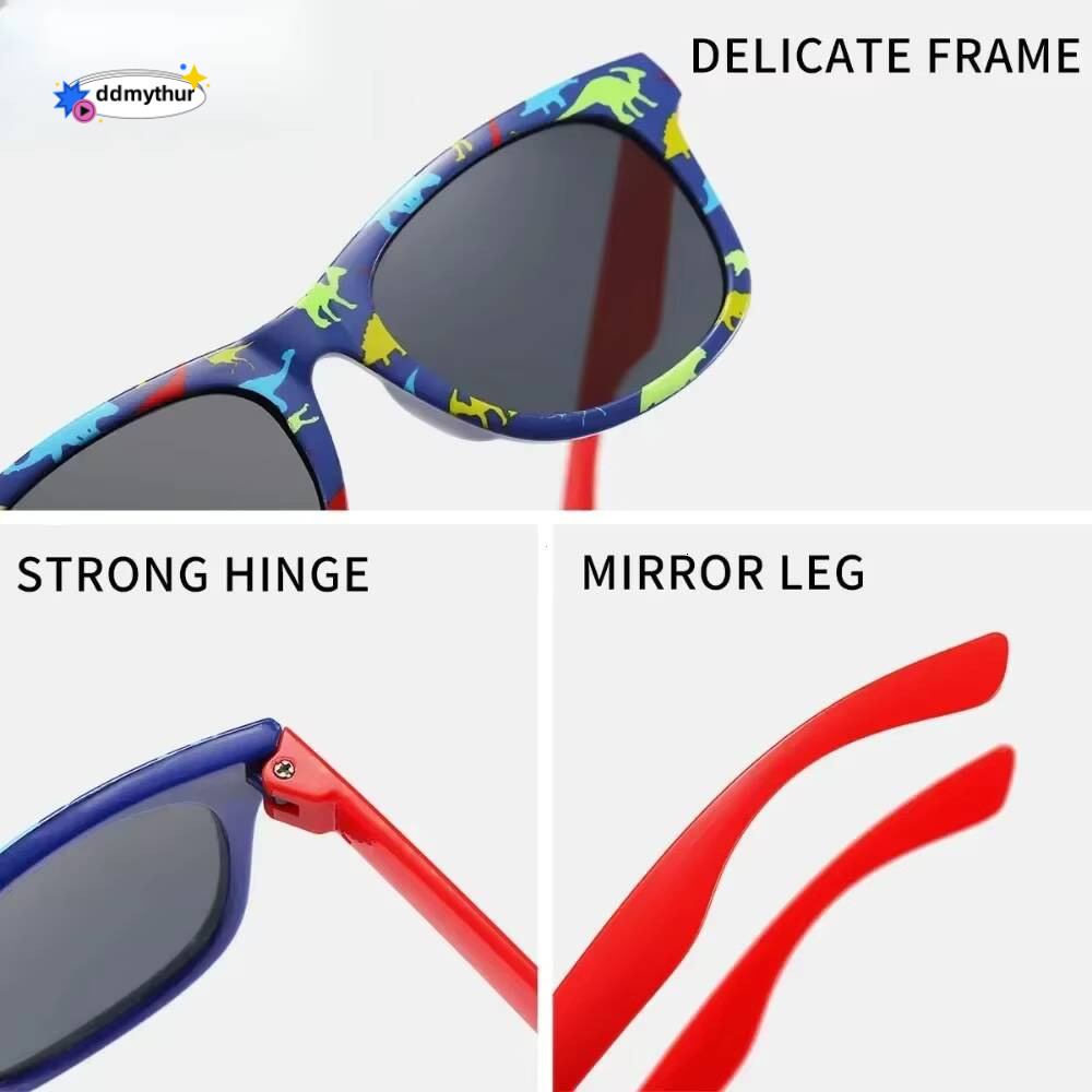 2024 Summer Square Childrens Outdoor Sunshade Sunglasses Kids Cartoon Dinosaur Cute Baby Trendy Sun Glasses Girls Boys Eyewear ddmythur Z260305