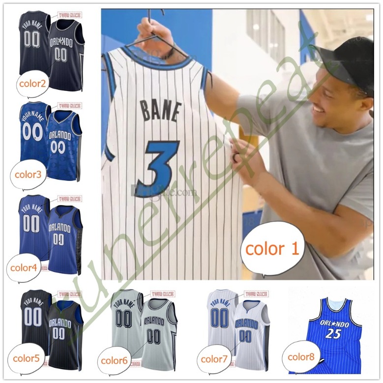 Personalize 5 Banchero 2025-26 Jerseys Suggs Wagner da Silva Bitadze Caldwell-Pope Carter Jr. Harris Howard Isaac Joseph McClung Thompson Wagner Stitched