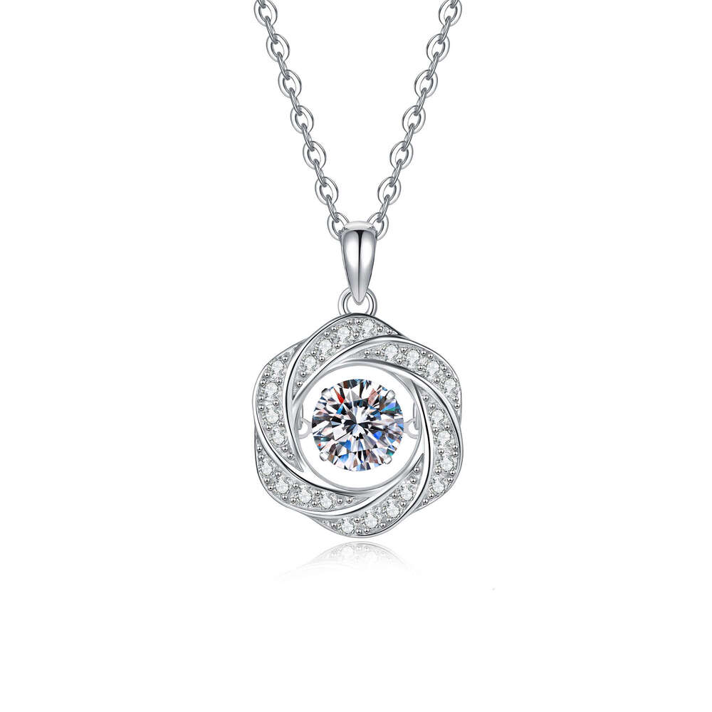 S Pure Sier Moissanite Mobius Heart Necklace Niche Light Design Gift for Girlfriend 9f2