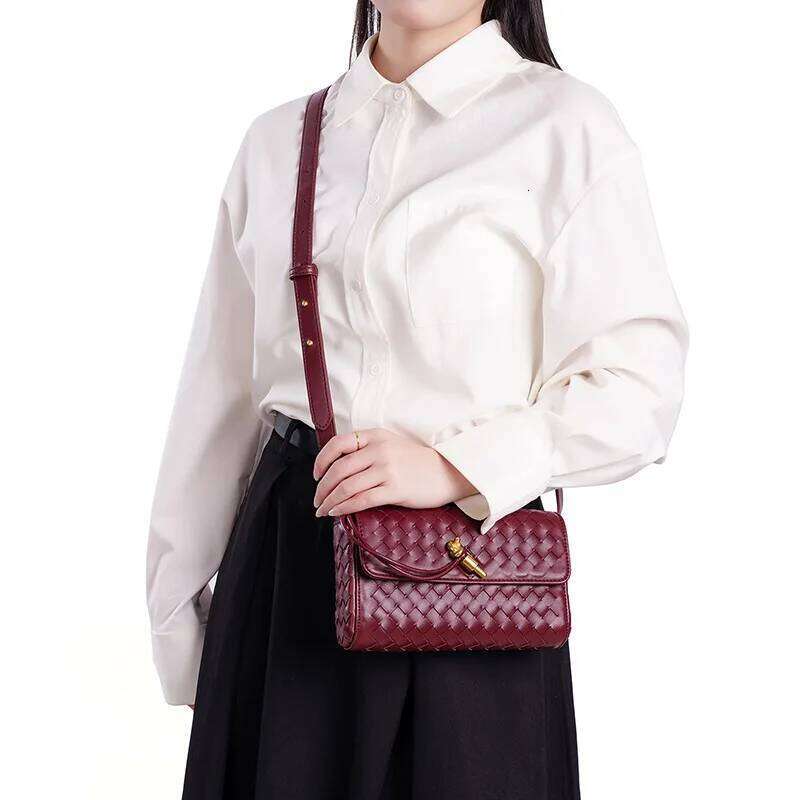 2025 Women's Handwoven Satchel Small Square Bags Stylish Clutch Glasses Bag Shoulder Messenger Carry Portable For Commuting