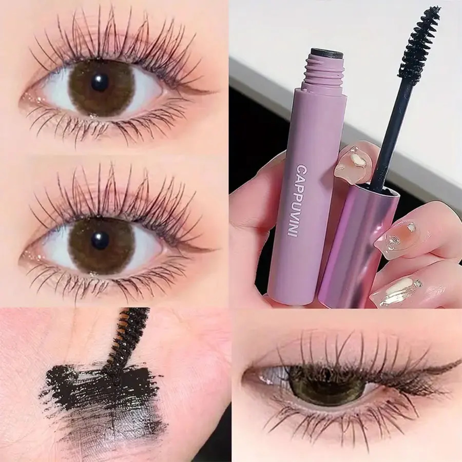Black Brown Mascara Purple Tube Mascara Waterproof Smudge Proof Dense Curling Slender Long-lasting Eyelash Primer Contains Plant 250717
