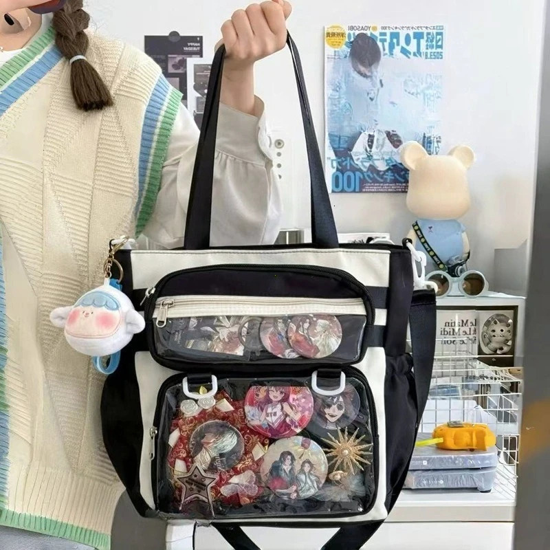 Japanese Transparent Ita Bag Handbag Women Anime Portable Large Capacity Girls Shoulder Tote Bag Nylon Crossbody Bags ItaBag 250714