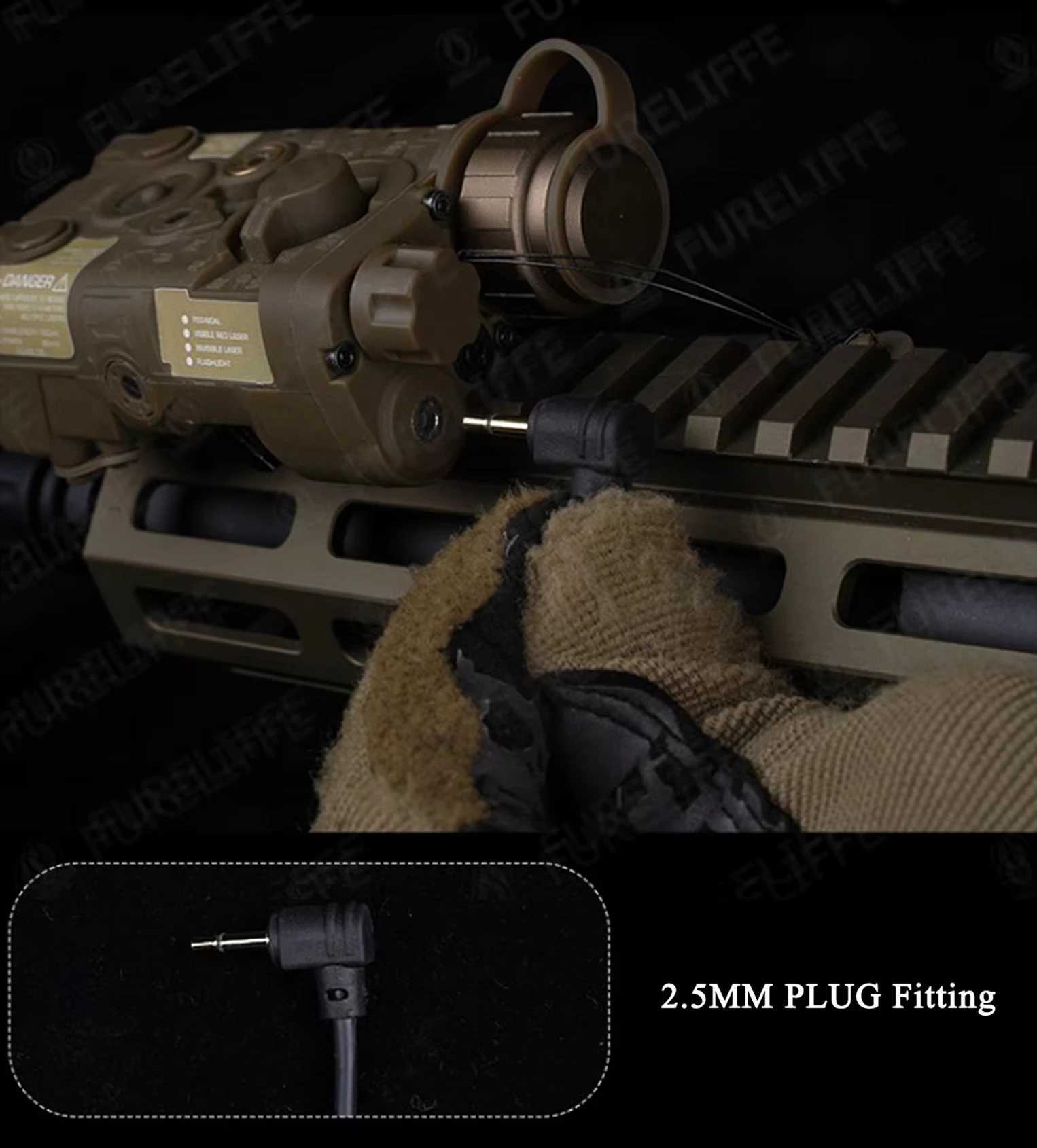 Tactical AXON Rote In-Line Dual Function Pure Switch Flashlight PEQ NGAL Laser Pushbutton SF/2.5///Crane PlugsXJ250718