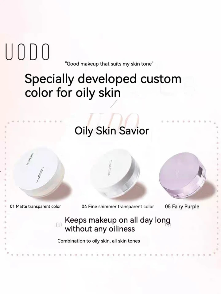 Uodo Loose Powder Makeup Oil Control Dry Skin Long-lasting Setting Foundation Glitter Flagship Genuine Goods Udo 250716