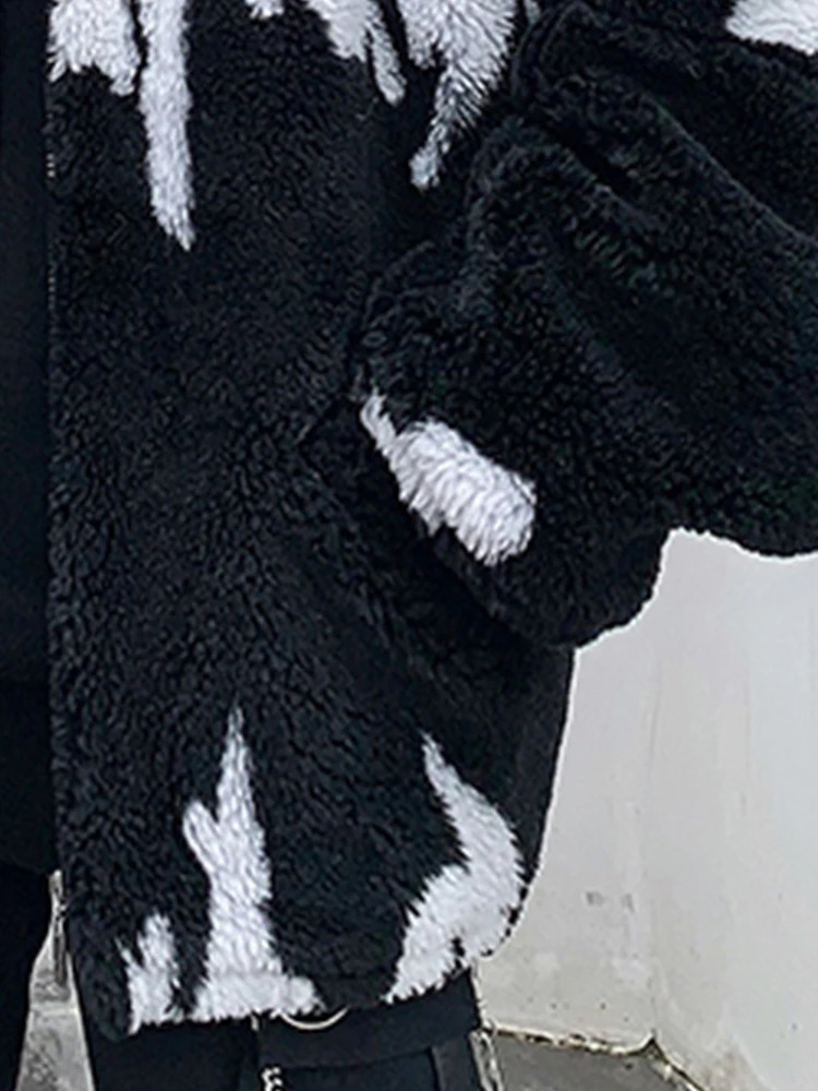 Mauroicardi Winter Oversized Thickened Warm Fluffy Faux Fur Jacket Men Raglan Long Sleeve Zip Up er Clothes 250715