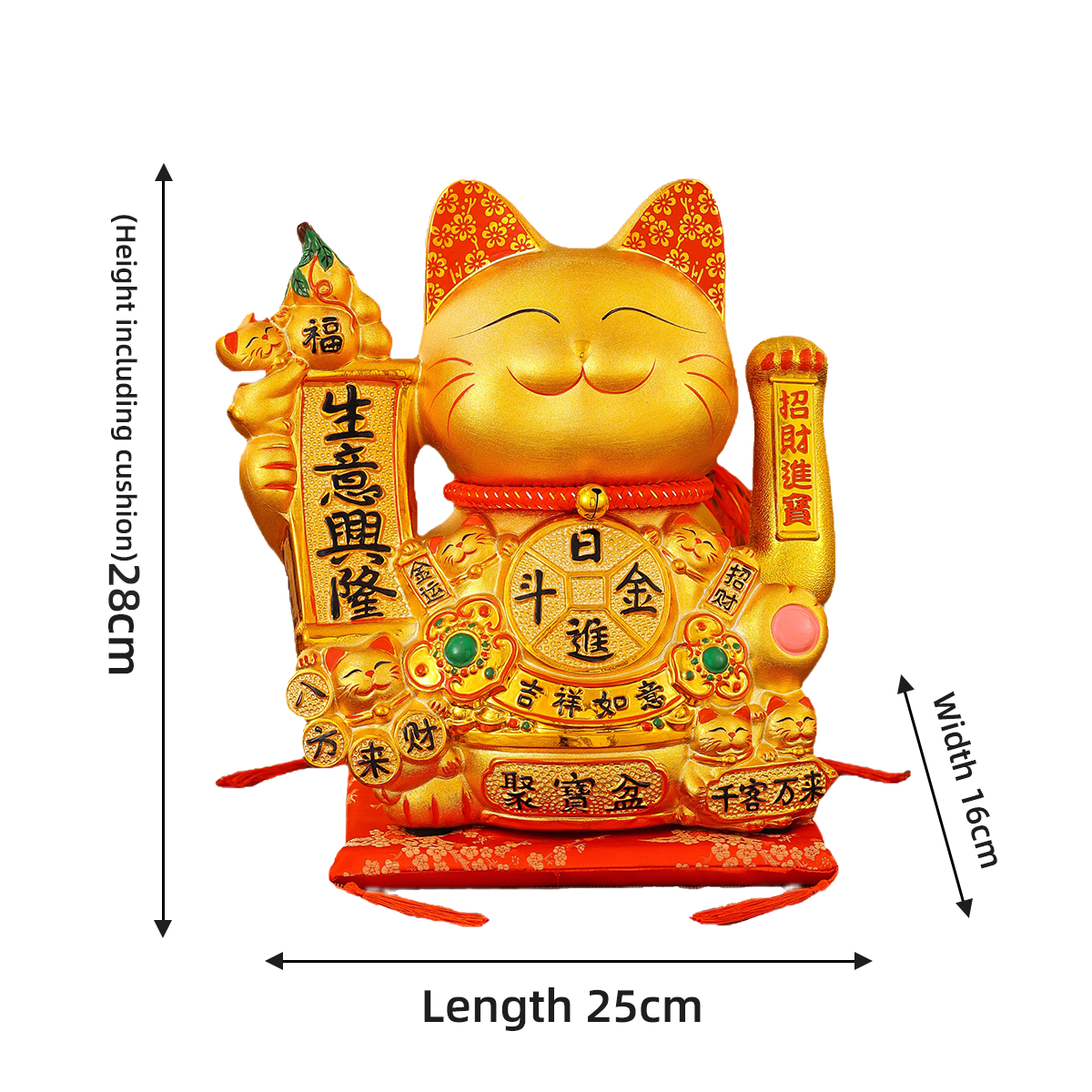 Wealth Symbolism Ceramic Kitten Statue with Mechanical Animation for Interior Decoration Perfect Housewarming Gift