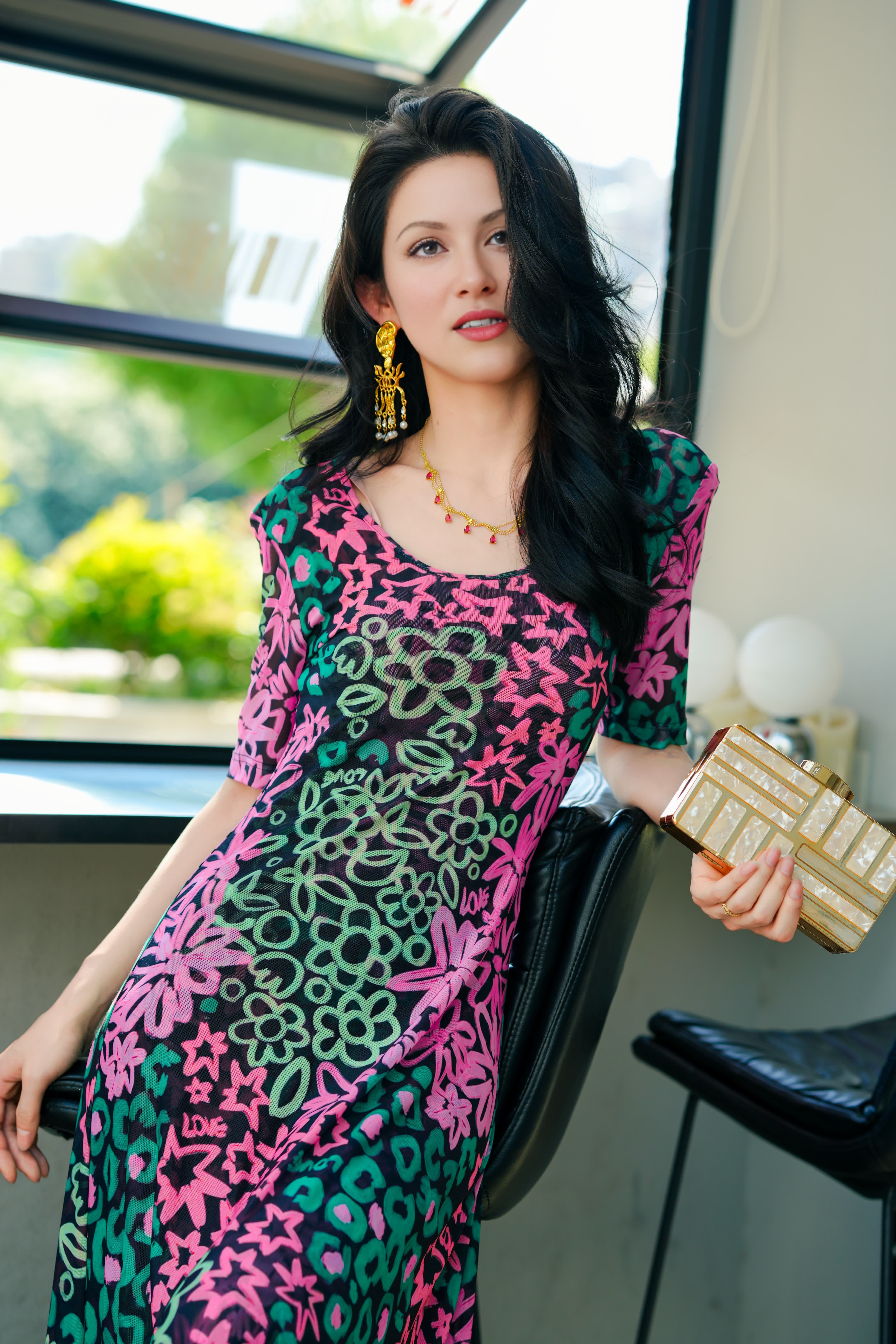 HZHJ original designer's flower sea dance dress French slimming, high-end and stylish, light luxury