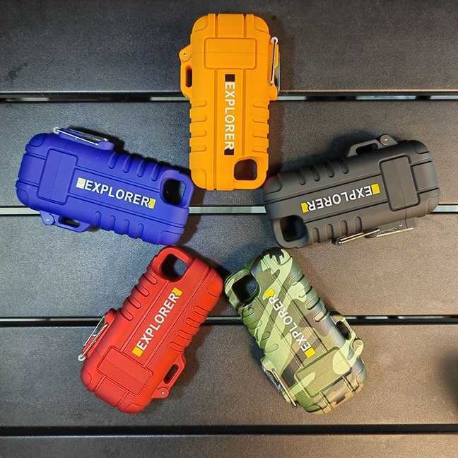 Waterproof Electric Lighter Windproof Dual Arc USB Rechargeable Flameless Plasma Lighters for Camping Hiking Survival TacticalT250301