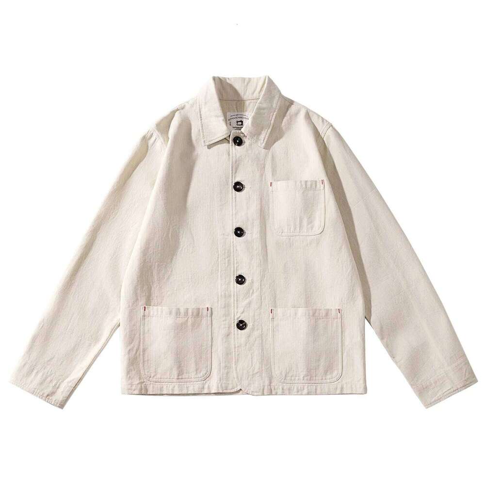 Spring And Autumn New French Retro Square Collar Original Embryo Workwear Multi-Pocket Raglan Jacket Coat
