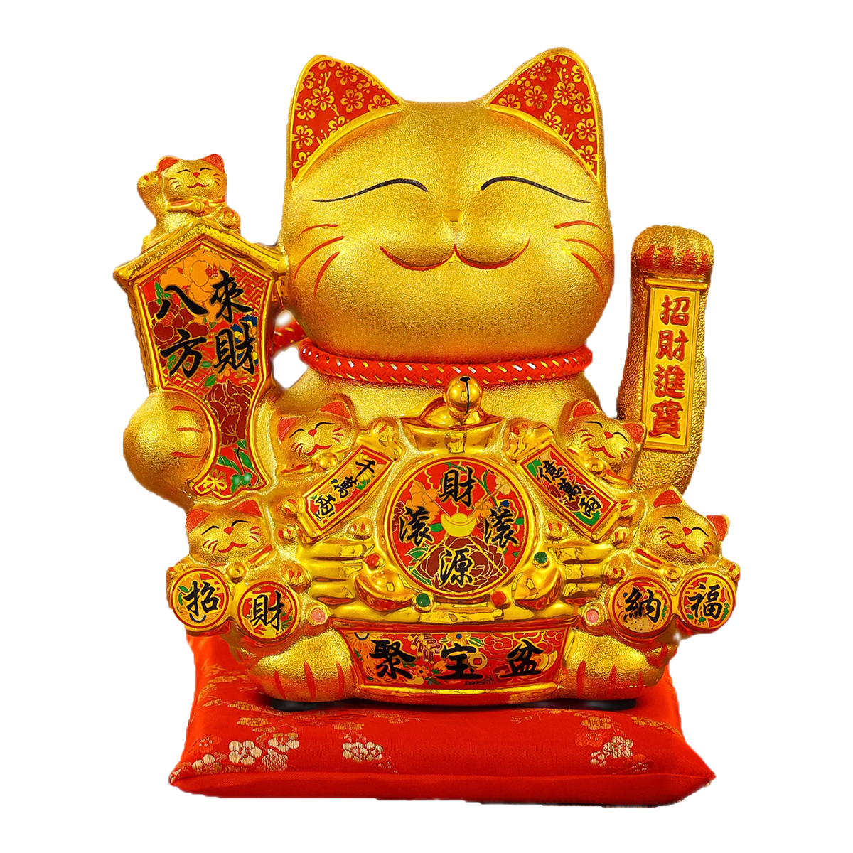 Durable Ceramic Lucky Kitten Statue with Automatic Motion Displaying Wealth Symbolism Perfect Gift Ornament