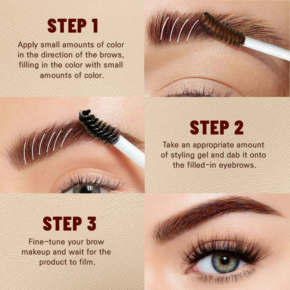 Double-head Eyebrow Styling Cream Waterproof 3D Eyebrow Tattoo Tint Setting Gel Wild Brow Pomade Quick-drying Cosmetics 250712