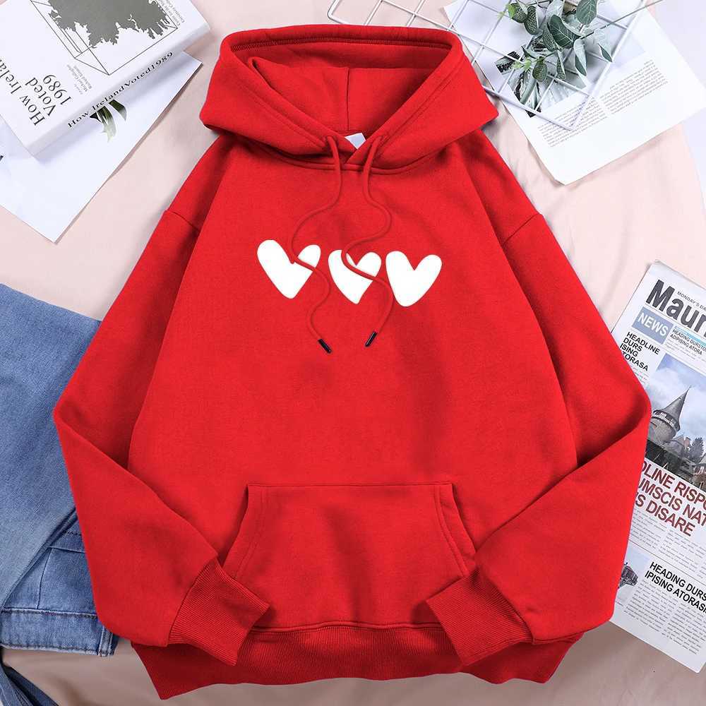 White Heart Hoodies Women Fleece Warm Comfortable Hoodie Casual Basic Daily New Hooded Streets Fashion Female Clothing Z250719