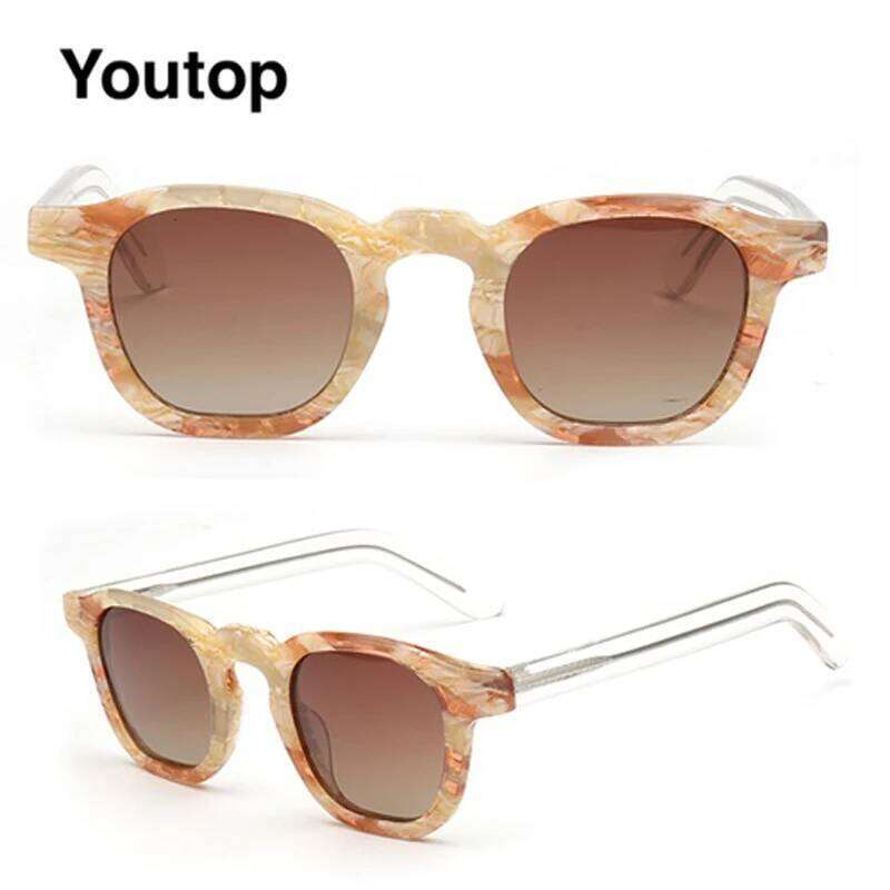 Trendy Square Sunglasses Polarized Mens UV400 Driving Frames for Women Transparent Sun Glasses Vintage Green Brown Fashionable