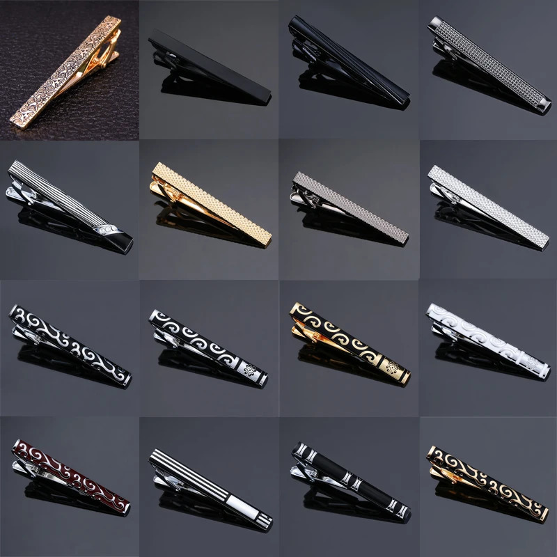 highend Tie Clip Classic golden Clasp Pin for mens Accessories jewelry gifts 250715