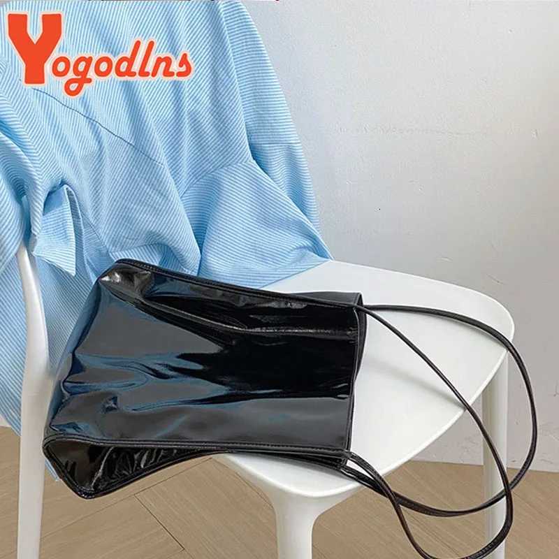 Yogodlns Luxury Patent Leather Tote Bag Fem Large Capacity Shoulder Bag Advanced Lady Top-handle Bag Shopping Bag Underarm Bag Y250730