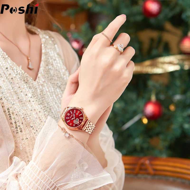 Poshi Top Brand Quartz Watches Stainless Steel Womens Watch With Date Ladies Fashion Dress Wristwatch Clock Relogio Feminino W250718
