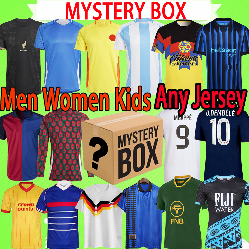 New + Retro MYSTERY BOXES 2025 soccer jerseys basketball rugby XXXL 4XL FC Kids Kit blind box Toys Gift football shirts T birthday present Uniform Player version women