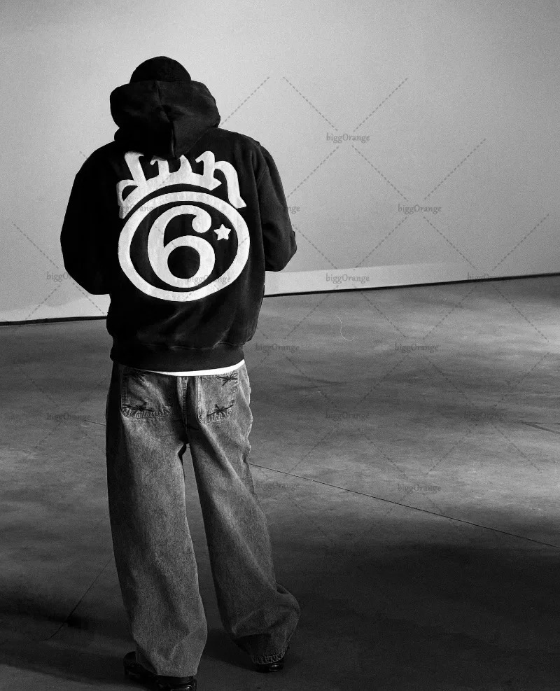 Y2K Harajuku Gothic Punk American Sweatshirt Men Street Clothing Personality Loose Versatile Hoodie Star Casual Oversized Hoodie 250716