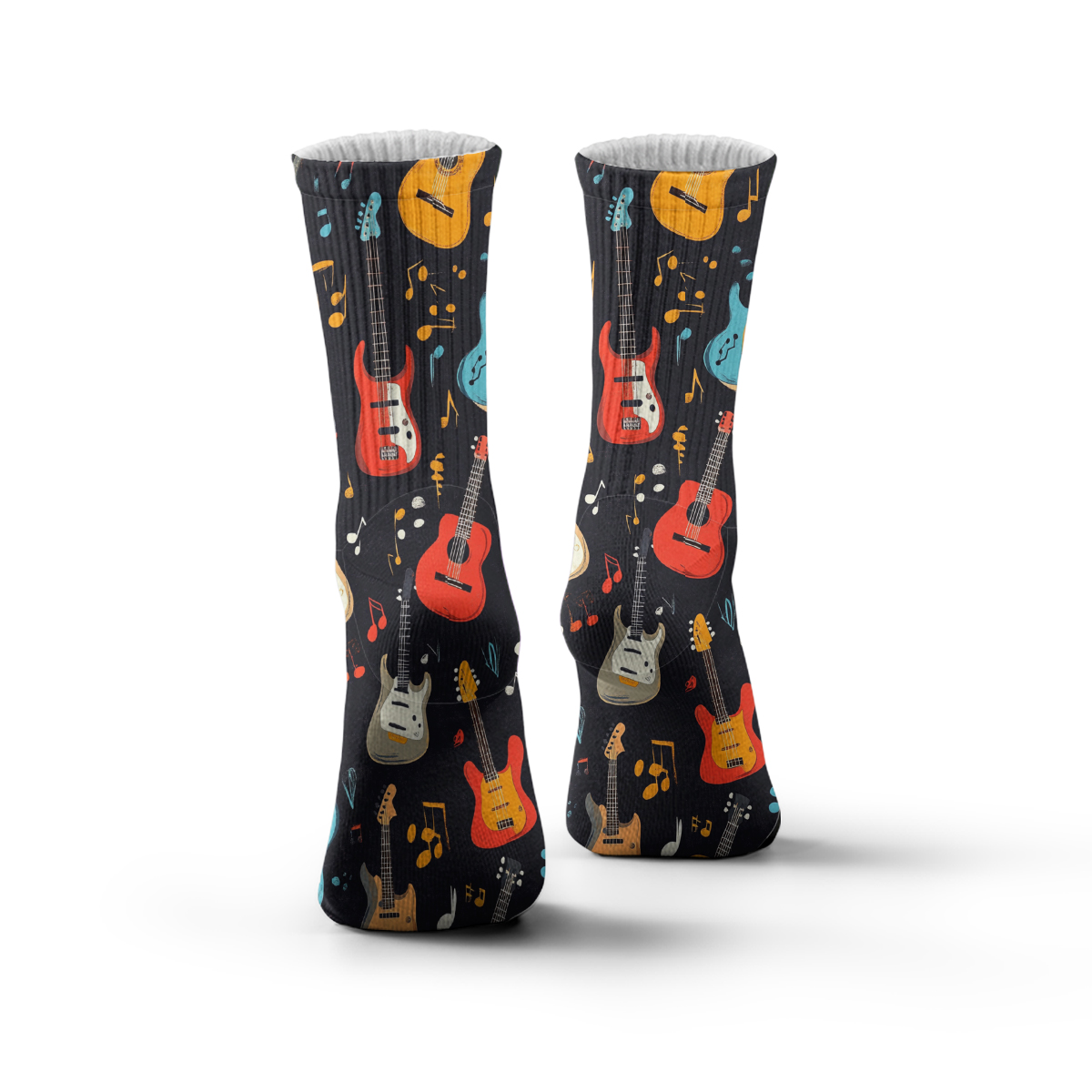 Groovy Guitar & Music Note Unisex Tube Sock C068