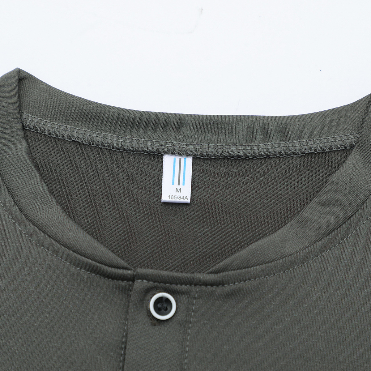 Men's Slim Fit Short Sleeve T-Shirt - Small Round Collar, Button Placket, Solid Color Casual Top