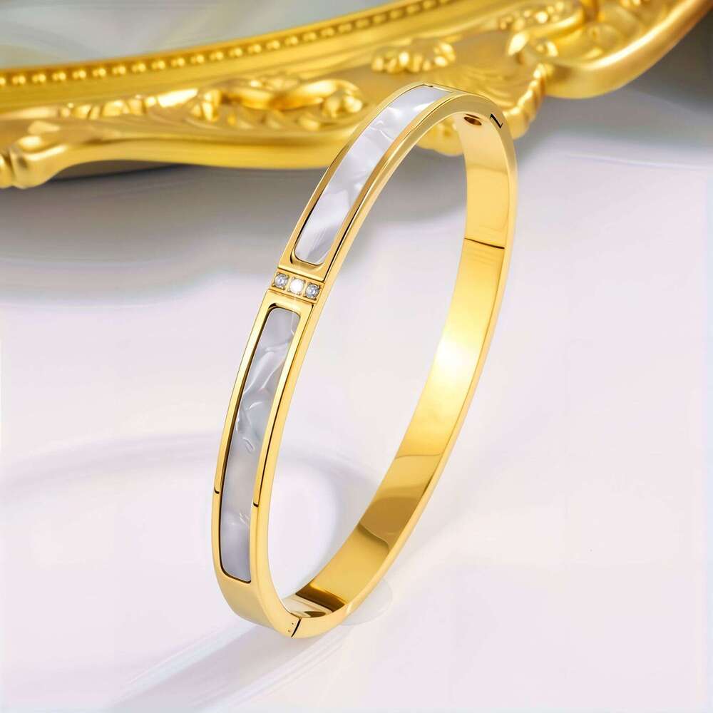 Titanium Fashion Starry Sky Women Round Full Dia Couple Stainless Steel Bracelet Jewelry
