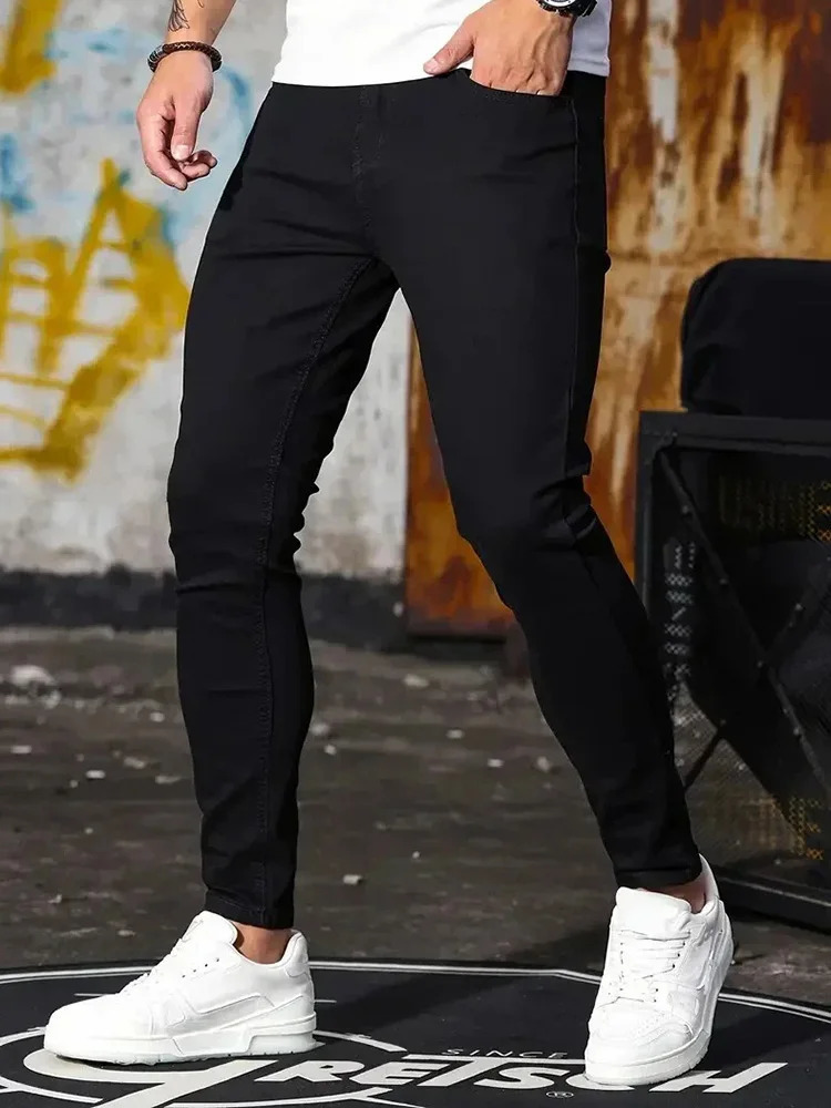 2025 Mens Slim Fit Classic Skinny Jeans Casual Street Style Comfortable Male Pencil Denim 250708