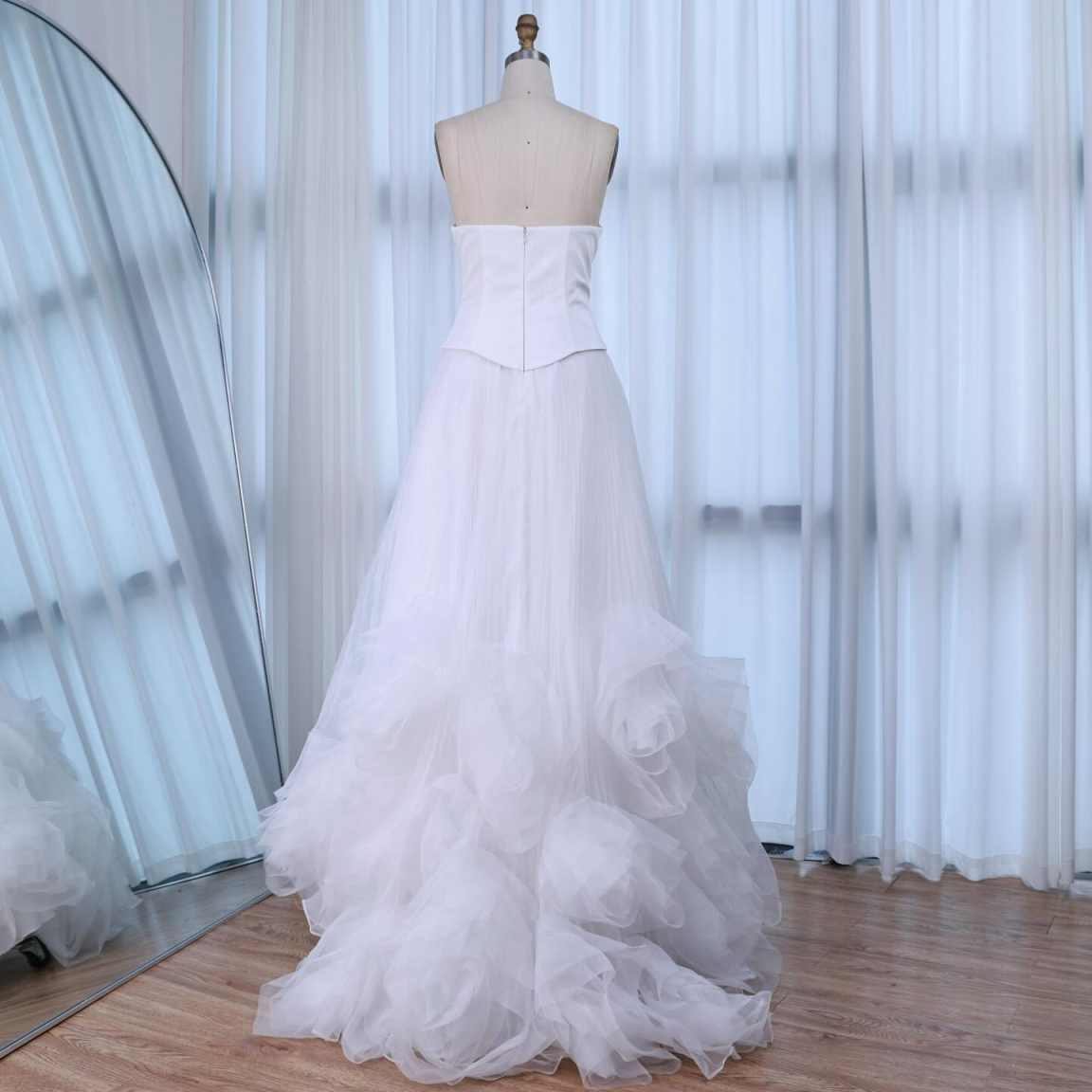 Simple Elegant Evening Dresses Strapless Flowers A Line Zipper Backless Evening Party Gowns Customized