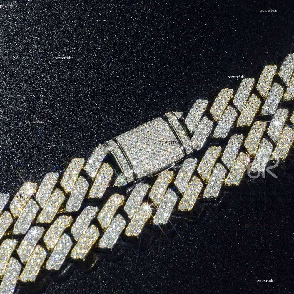 Sterling Silver Customized Moissanite Cubic Zirconia Pendent with Diamond Accents - Gold Plated Cuban Link Chain for Him