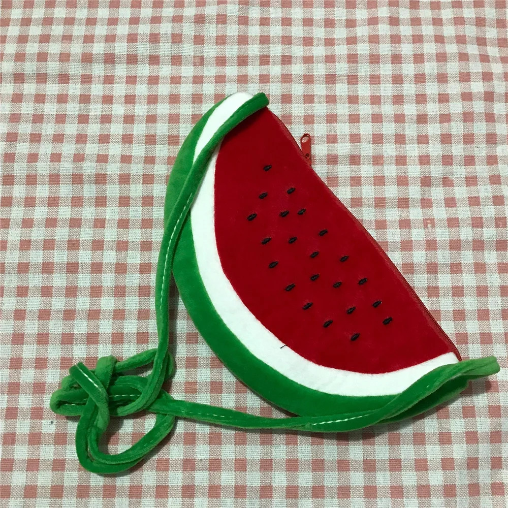2-6 Years Small Plush Watermelon Bag Satchel Cute Fruit Plush Backpack Shoulder Bag Messenger Pouch 250717