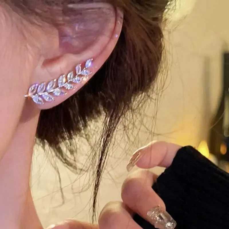 Luxury Shiny Zircon Stud Earrings For Women Exquisite Crystal Wheat Ear Cuff WrAP Earrings Wedding Jewelry BijouxXJ250718