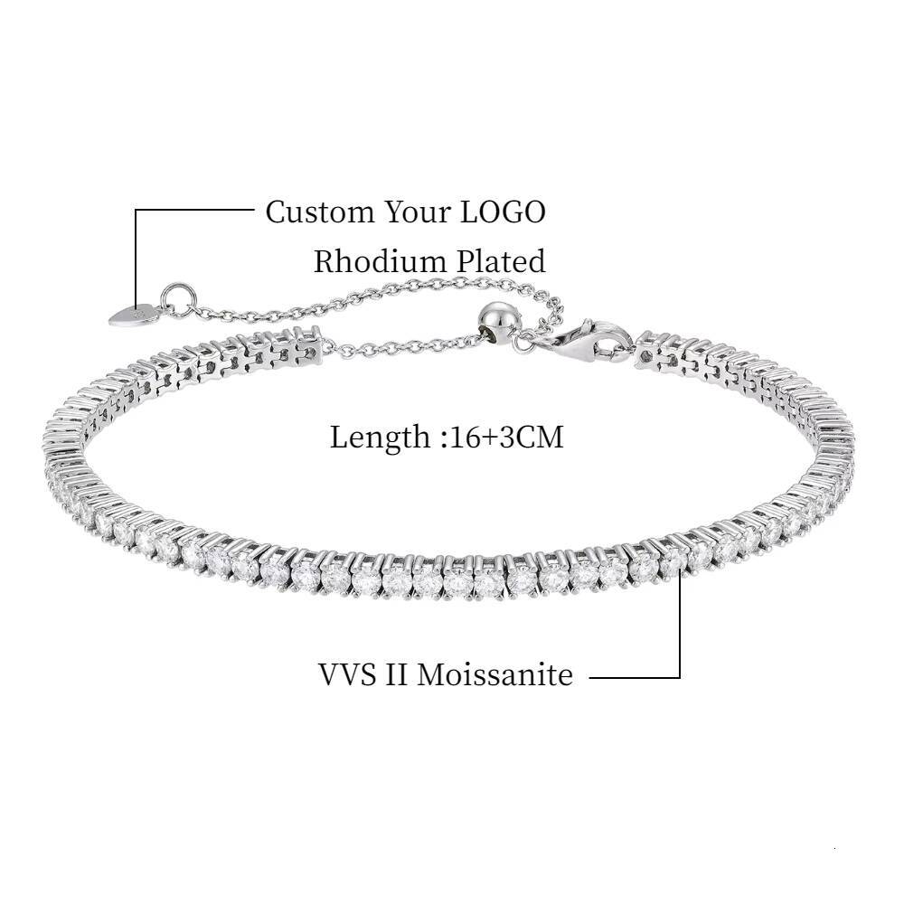New Arrivals Moissanite Tennis Bracelet Custom 925 Sterling Silver Bracelet Jewelry