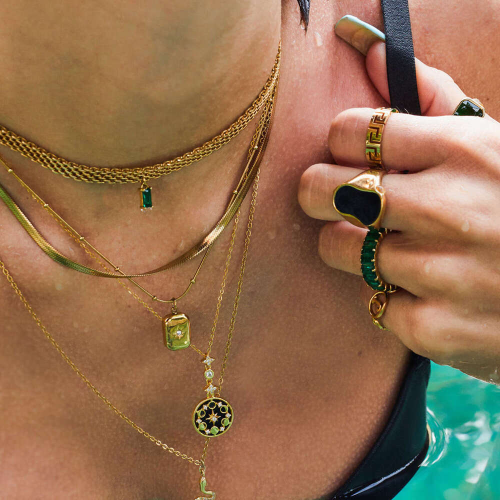 Ins Style Niche High-End Woven Mesh Light Collarbone Chain Choker Stainless Steel Necklace