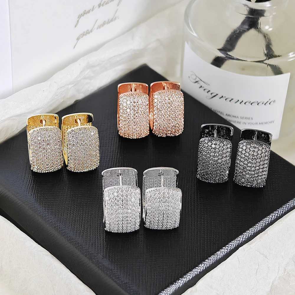 Moonso Trendy Rose Gold Silver Color Engagement Hoop Earrings for Women Anniversary Gift Jewelry Free Shipping Items E8451 XJ250718