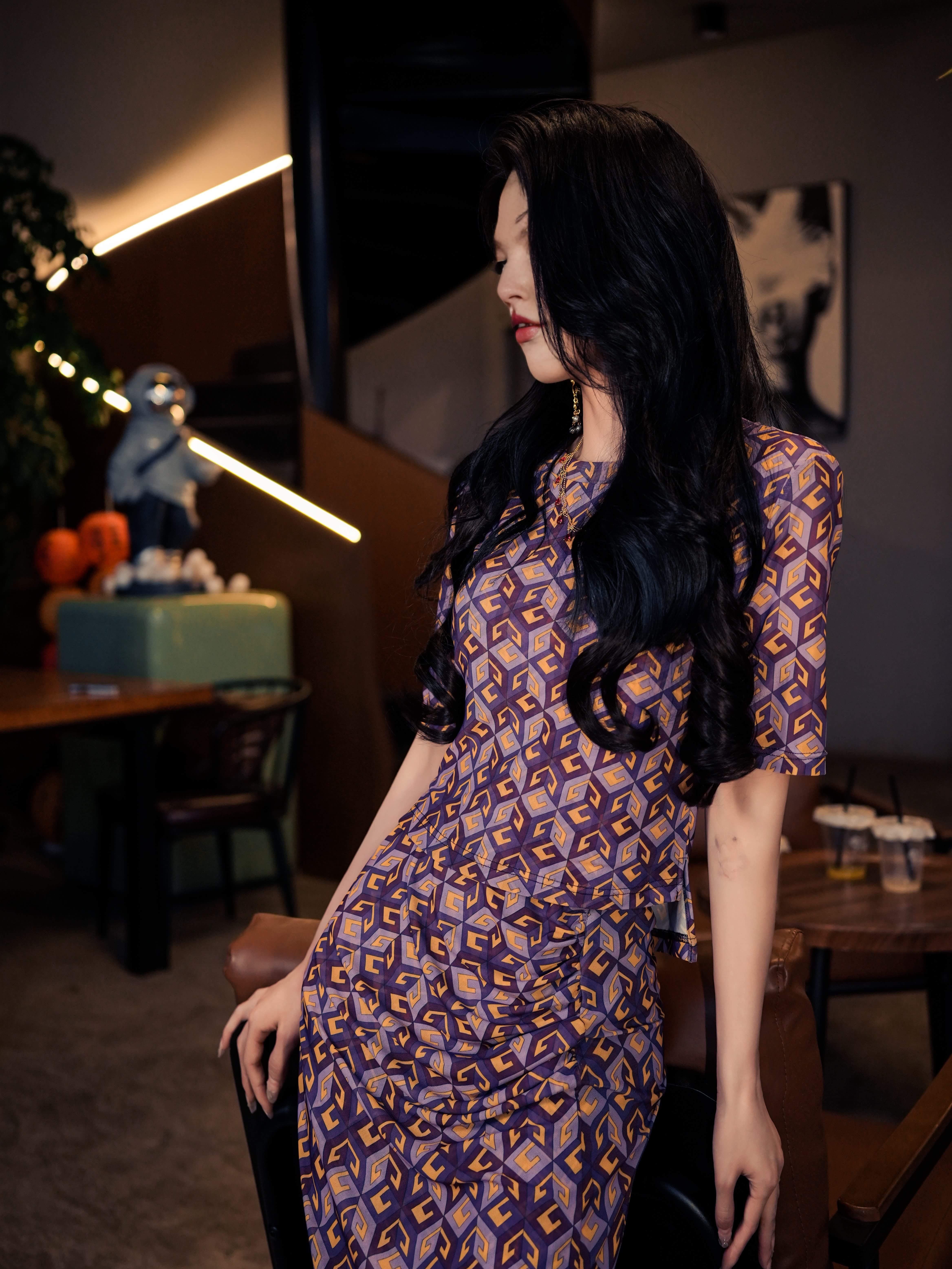 Summer new original designer purple mandala dress with retro and white appearance for woman on daily party birthday festival be gift for mom and frien